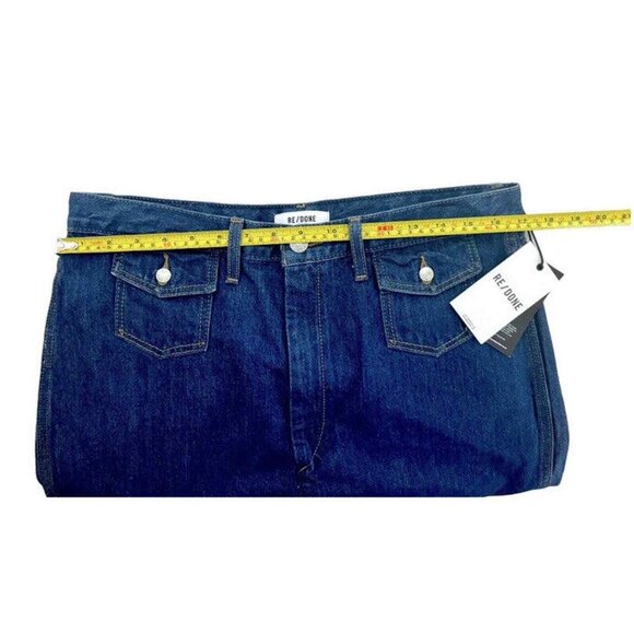 RE/DONE 70's Style Retro pocket Wide Leg Jeans in True Rinse Dark Wash 31 NWT - Picture 4 of 8